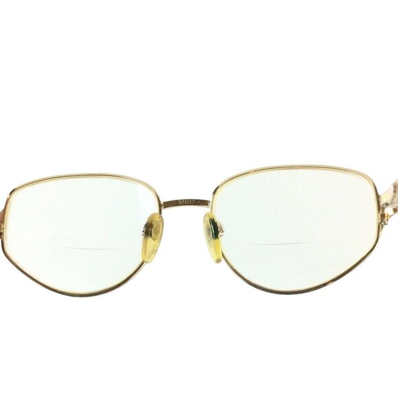 Luxottica 2518 Eyeglass Frames Goldtone Brown Made In Italy 52 17 130 - Picture 6 of 9